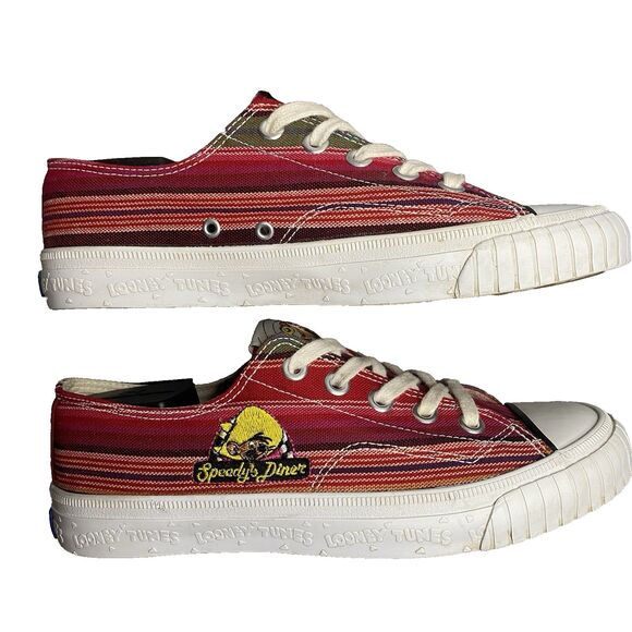 1994 LOONEY TUNES Speedy's Diner Keds Womens 8 Adult Low Canvas Sneakers Vintage - Picture 2 of 11